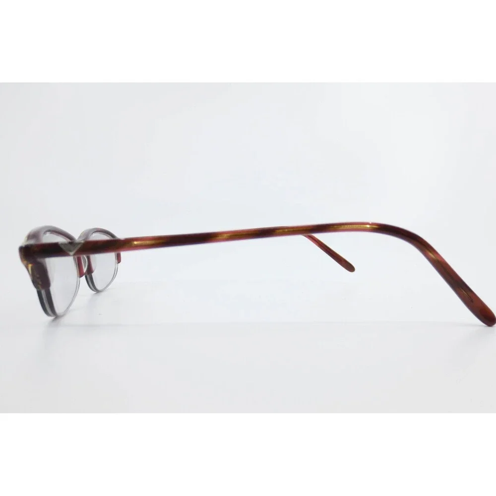 Valentino 5194 ON1M Red Tortoise Semi Rimless Oval Eyeglass Frames Italy